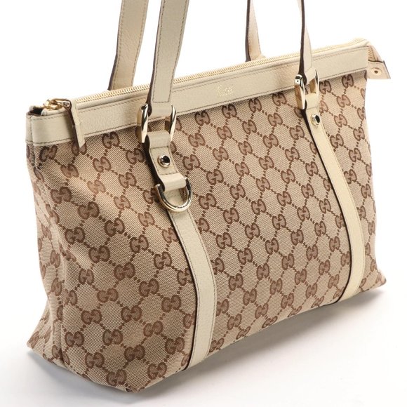 Gucci Handbags - Gucci Abbey GG Canvas and Leather Hand Tote Bag